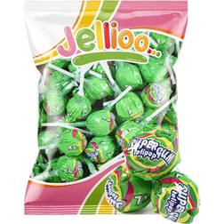 Jellioo Super Gum Lollipop Green Apple 950g 53stk