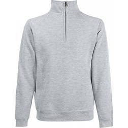 Fruit of the Loom Classic Zip Neck Sweat - Heather Grey