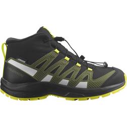 Salomon Junior Xa Pro V8 Mid Waterproof - Black/Deep Lichen Green/Safety Yellow