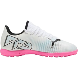 Puma Youth Future 7 Play TT TF - White/Black/Poison Pink