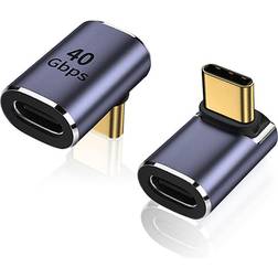 Nordic USB4-303 40Gbps 100W USB C - Angled USB C Adapter M-F