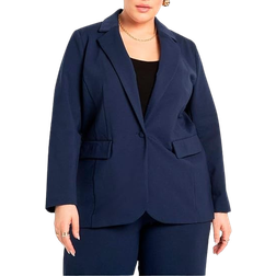 Eloquii The Ultimate Stretch One Button Work Blazer Plus Size - Maritime Blue