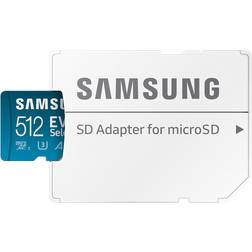 Samsung EVO Select microSDXC Class 10 UHS-I U3 V30 A2 130MB/s 512GB +SD-adapter