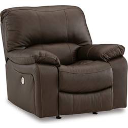 Signature Design by Ashley Leather Match Power Rocker Standard Recliner Brown Armchair 41"