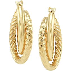 Macy's Twisted & Smooth Small Hoop Earrings - Gold