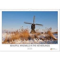 Calvendo 2025 Beautiful Windmills in the Netherlands Wall Calendar A3 Landscape