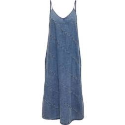 Only Midi Denim Dress - Blue/Light Blue Denim