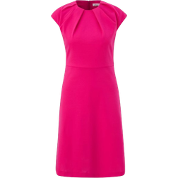 s.Oliver Pleated Round Neck Short Dress - Pink