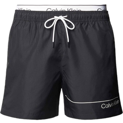 Calvin Klein Double Waistband Swim Shorts - Black