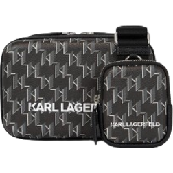 Karl Lagerfeld K/Kase Monogram Crossbody Bag - Black