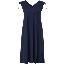 s.Oliver Tie Detail V-Neck Dress - Deep Blue