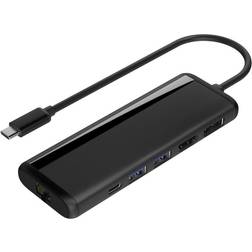 Nordic 1 til 8 USB-C dockingstation til dobbeltskærme 1xHDMI 1xDP 8K30Hz 4K120Hz 100W 2xUSB-A 1xRJ45 1xSD 1xMicroSD Mac M1 & M2 Thunderbolt 3/4