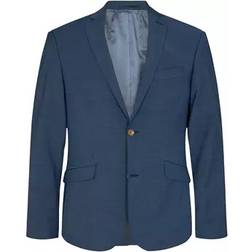 SUNWILL Weft Stretch Modern fit ull kavaj, Mellanblå