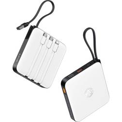 Hatteker VRURC Portable Power Bank Built-in Cables, 20000mAh 22.5W Fast Charging USB C Battery Pack, Phone Charger Battery & LED Display, for iPhone 15 14 Samsung Galaxy S23 S22 Google LG Android Phone,White