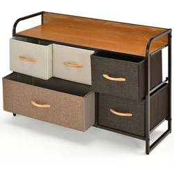 Costway Storage Brown Chest of Drawer 34x91cm