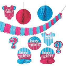 Fun Express Party Decorations Gender Reveal Decor Kit 10-pack