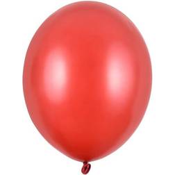 PartyDeco Latex Balloons Metallic Red 100-pack