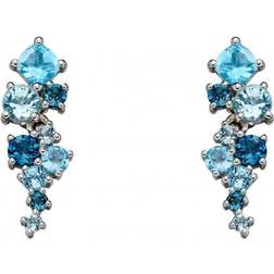 Elements Gold Earrings - White Gold/Topaz