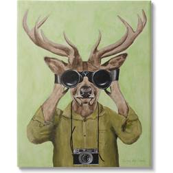 Stupell Industries Funny Cute Deer Binoculars Camera Brown/Green Wall Decor 61x76.2cm