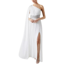 Coast Cape Sleeve with Beaded Waistband Wedding Dress - Ivory