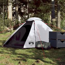 vidaXL Camping Tent Dome for 2-Person White Blackout Fabric, Waterproof & Wind-Resistant, Portable with Easy Setup