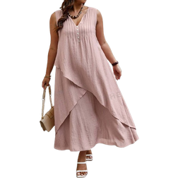 Shein Essnce Plus Size V-Neck Sleeveless Dress