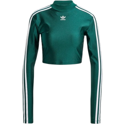 adidas 3-Stripes Cropped Long Sleeve T-shirt - Collegiate Green