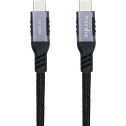 Nordic USBC-N1264 60W 3A 5Gbps 3.2 Gen1 USB C - USB C M-M 2m