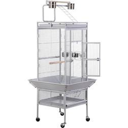 Super Deal Pro 61-inch 2 in 1 Large Bird Cage with Rolling Stand