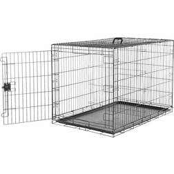 Amazon Basics Durable Foldable Metal Wire Dog Crate with Tray Single Door 122x76x83cm 76x83cm