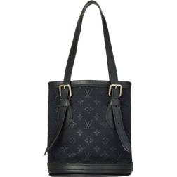 Louis Vuitton Monogram Satin Mini Bucket Bag - Black