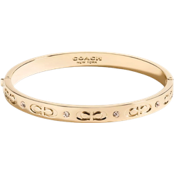 Coach Signature Hinged Bangle - Gold/Transparent