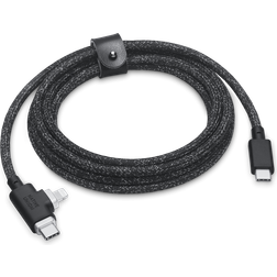 Native Union Belt Cable Duo Pro 240W – 8ft Ultra-Strong Braided Universal Charging Cable – Made with Recycled Materials – 2-in-1 MFi Certified Connectors for Lightning & Type-C Devices Cosmos