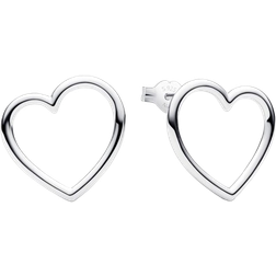 Pandora Front Facing Heart Stud Earrings - Silver