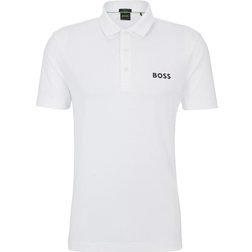 BOSS Paddytech Contrast Logo Polo Shirt - White