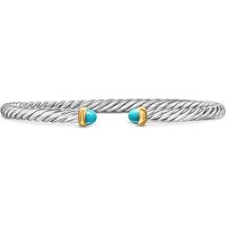 David Yurman Cable Flex Bracelet - Silver/Gold/Turquoise