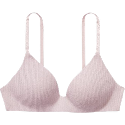 Victoria's Secret The T-shirt Lightly Lined Pointelle Wireless Bra - Pale Plum