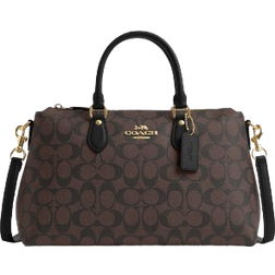 Coach Georgia Satchel In Signature Canvas - Gold/Brown Black