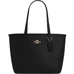 Coach Small City Tote Bag - Pebbled Leather/Gold/Black