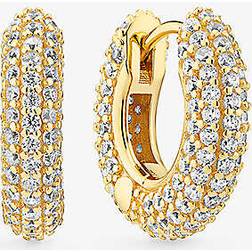 Sif Jakobs Womens 18k Gold Plated Carrara Piccolo 18ct Yellow-gold Sterling-silver and Zirconia Hoop Earrings 18k gold plated
