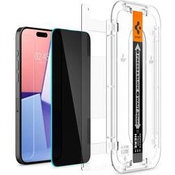 Spigen GLAS.tR EZ Fit Privacy Screen Protector for iPhone 15 Pro (2-Pack)