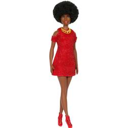 Mattel Barbie Fashionistas Doll Black Hair and Red Dress