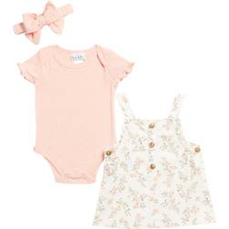 Nicole Miller Flower & Pointelle Knit Set 3-piece - Peach Melba