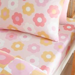 Catherine Lansfield Retro Daisy Underlakan Rosa (190x90cm)