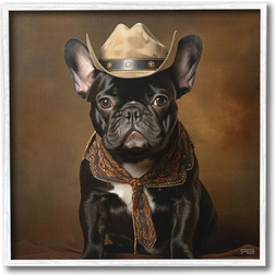 Stupell French Bulldog White Framed Art 24x24"