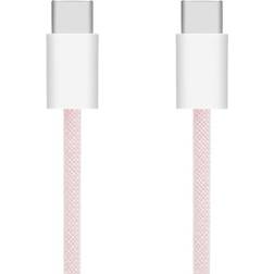 Linocell Flettet USB-C- til USB-C-kabel Rosa 1 m