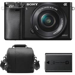 Sony A6000 Black KIT SEL 16-50MM F3.5-5.6OSS Black Bag NP-FW50 Battery
