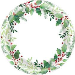 Amscan Disposable Plates Holly Christmas 200-pack