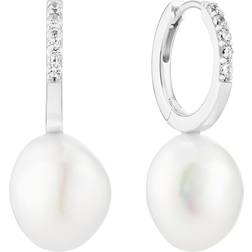 Sif Jakobs Womens 925 Sterling Silver Padua Uno Rhodium-plated Sterling-silver and Pearl Drop Earrings