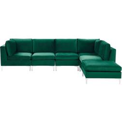 Beliani Evja Velvet/Green Soffa 340cm 6st 5-sits
